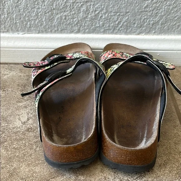 Papillio Pink and Green Floral Sandals with Adjustable Straps - Picture 4 of 6